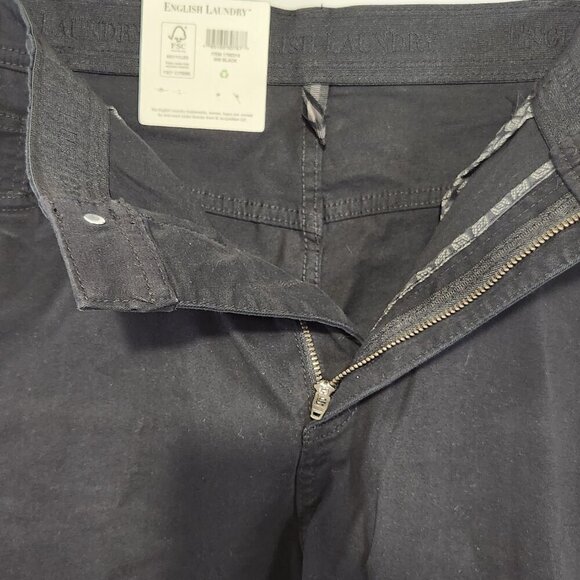 English Laundry Men's Size 38x30 Black 5 Pocket Straight Fit Cotton Blend Pants - Picture 7 of 15